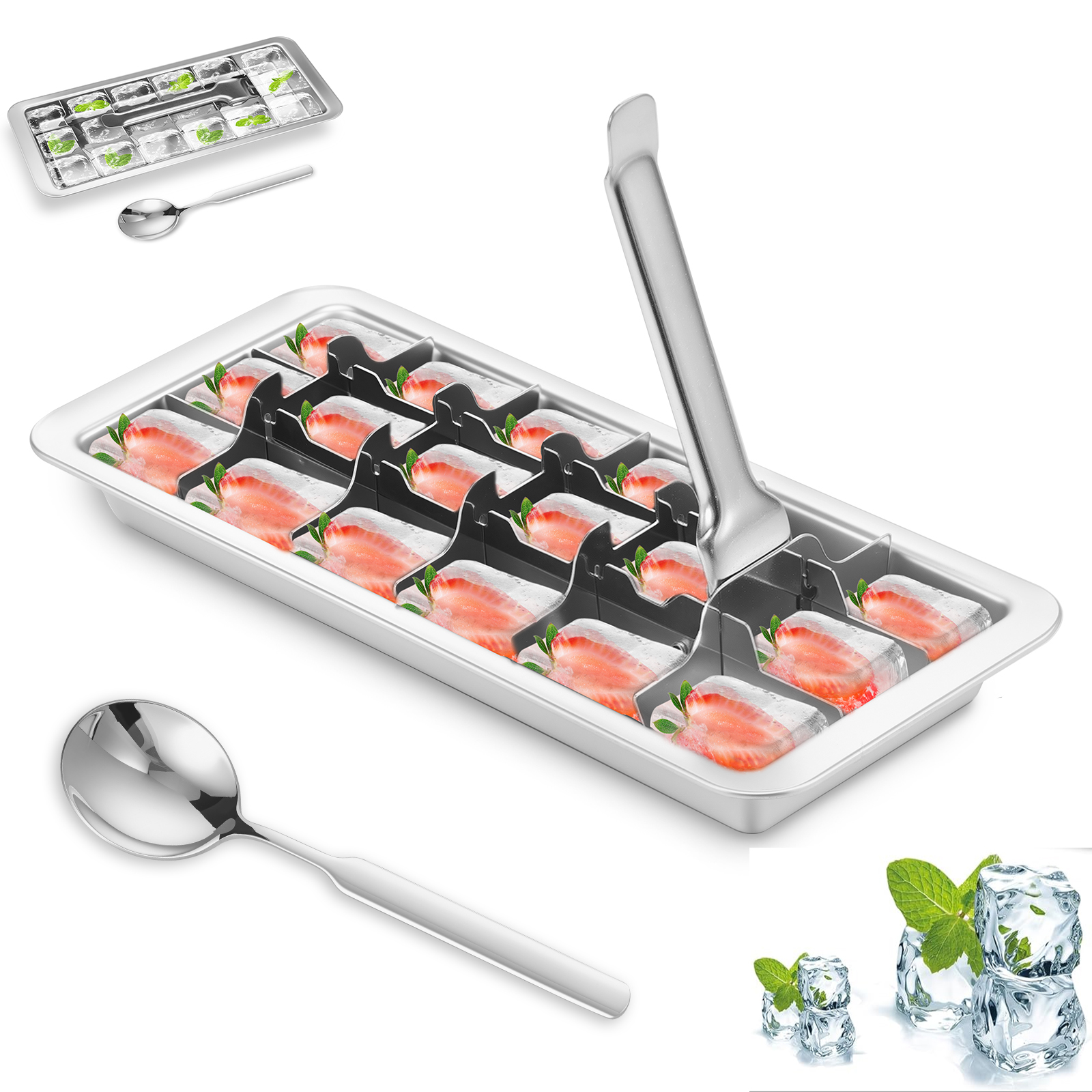 Freezer Tray Baby - Vintage Stainless Steel Ice Cube Tray