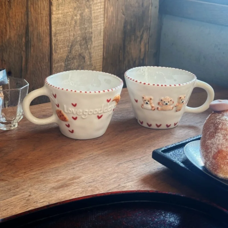 Baby Food Oatmeal - 300ml Hand-drawn Ceramic Mugs Relief Coffee
