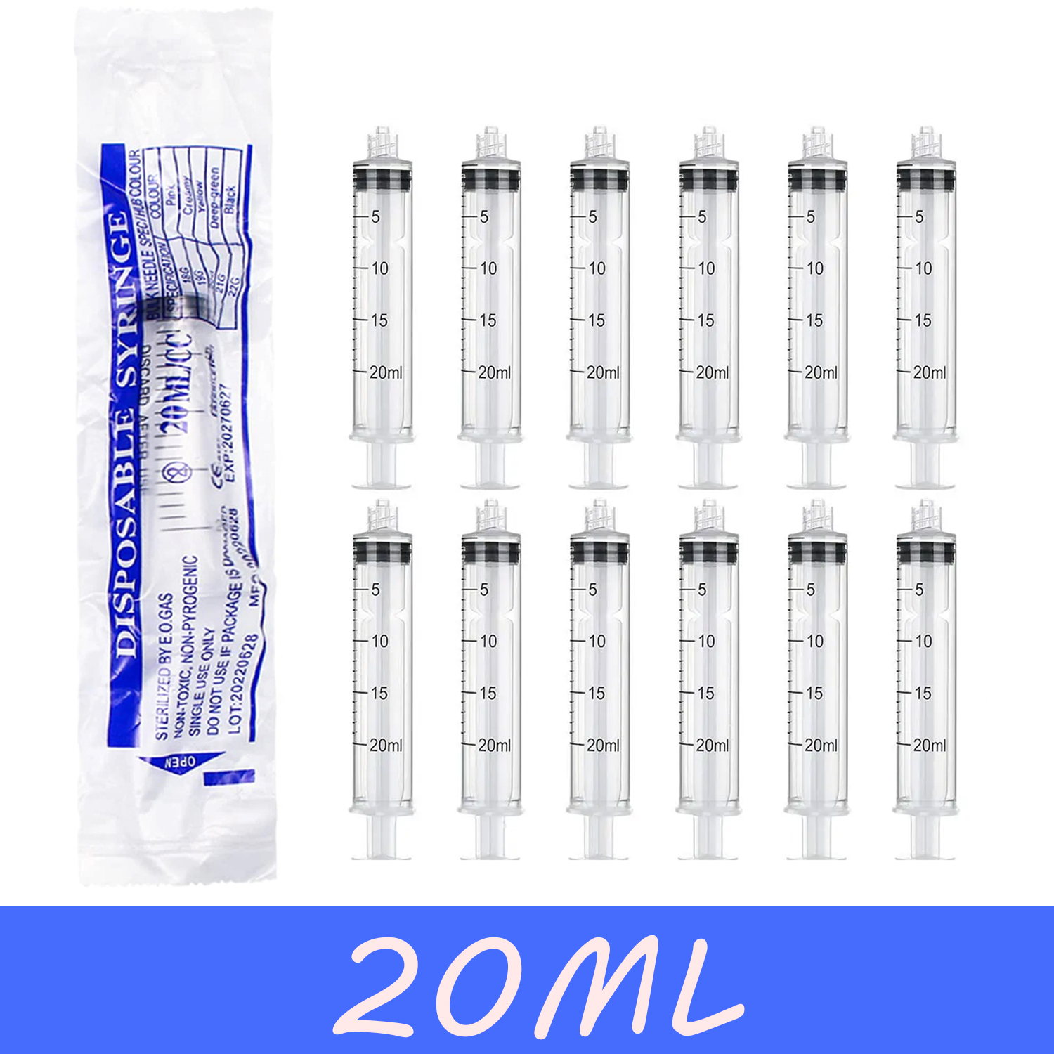 10-50Pcs 20ML Luer Lock Syring - Baby Food Allergy Rash ulasan dan harga