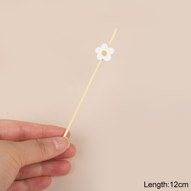 100Pcs Daisy Flower Bamboo Foo - Baby Food Fruits ulasan dan harga