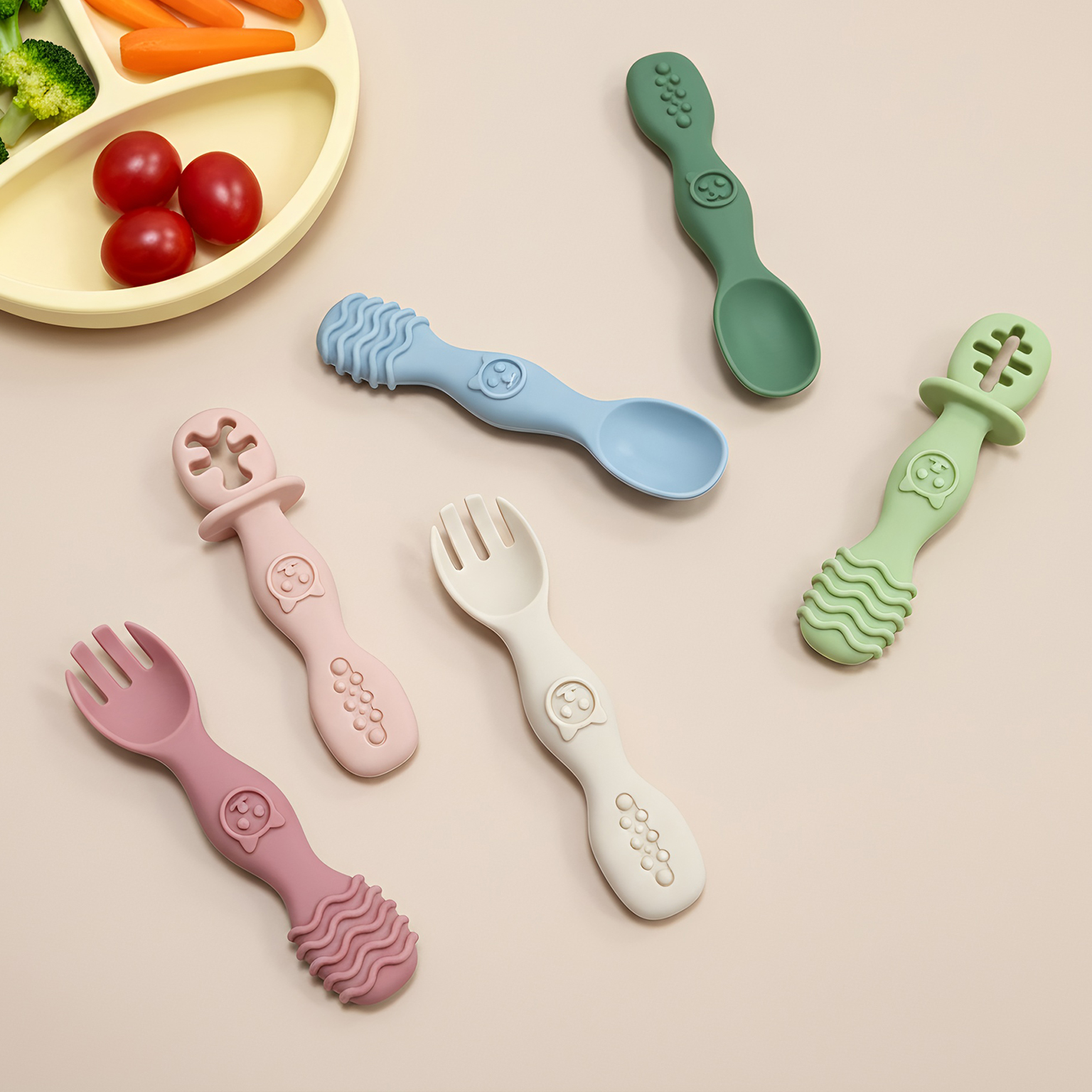 4pcs Assorted Silicone Spoon S - Baby Food Newborn ulasan dan harga