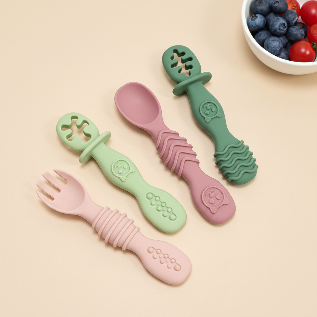 4pcs Assorted Silicone Spoon S - Baby Food Newborn ulasan dan harga