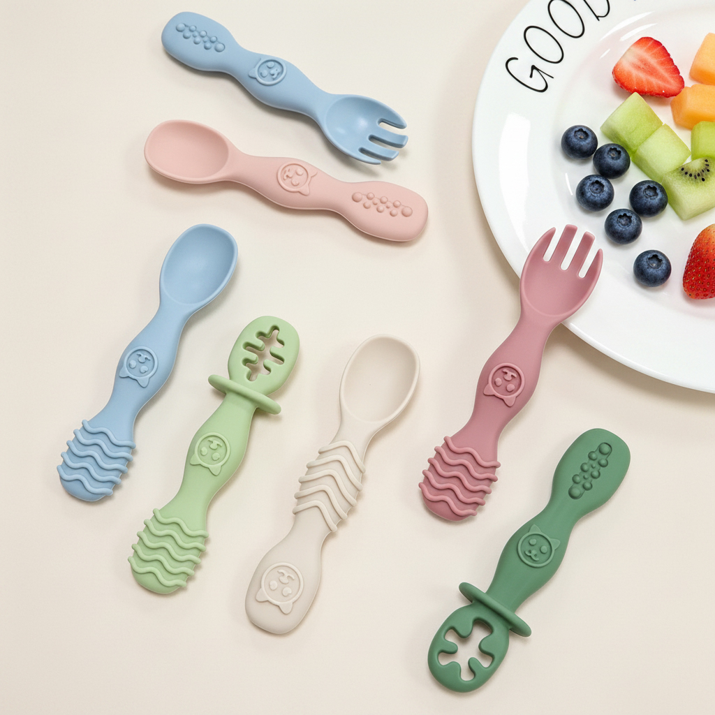 4pcs Assorted Silicone Spoon S - Baby Food Newborn ulasan dan harga