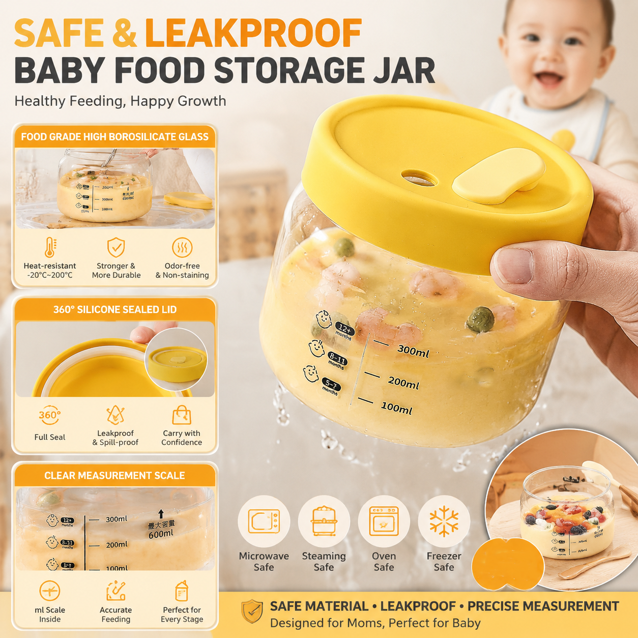 High Borosilicate Glass Baby F - Baby Food Prep Containers ulasan dan harga