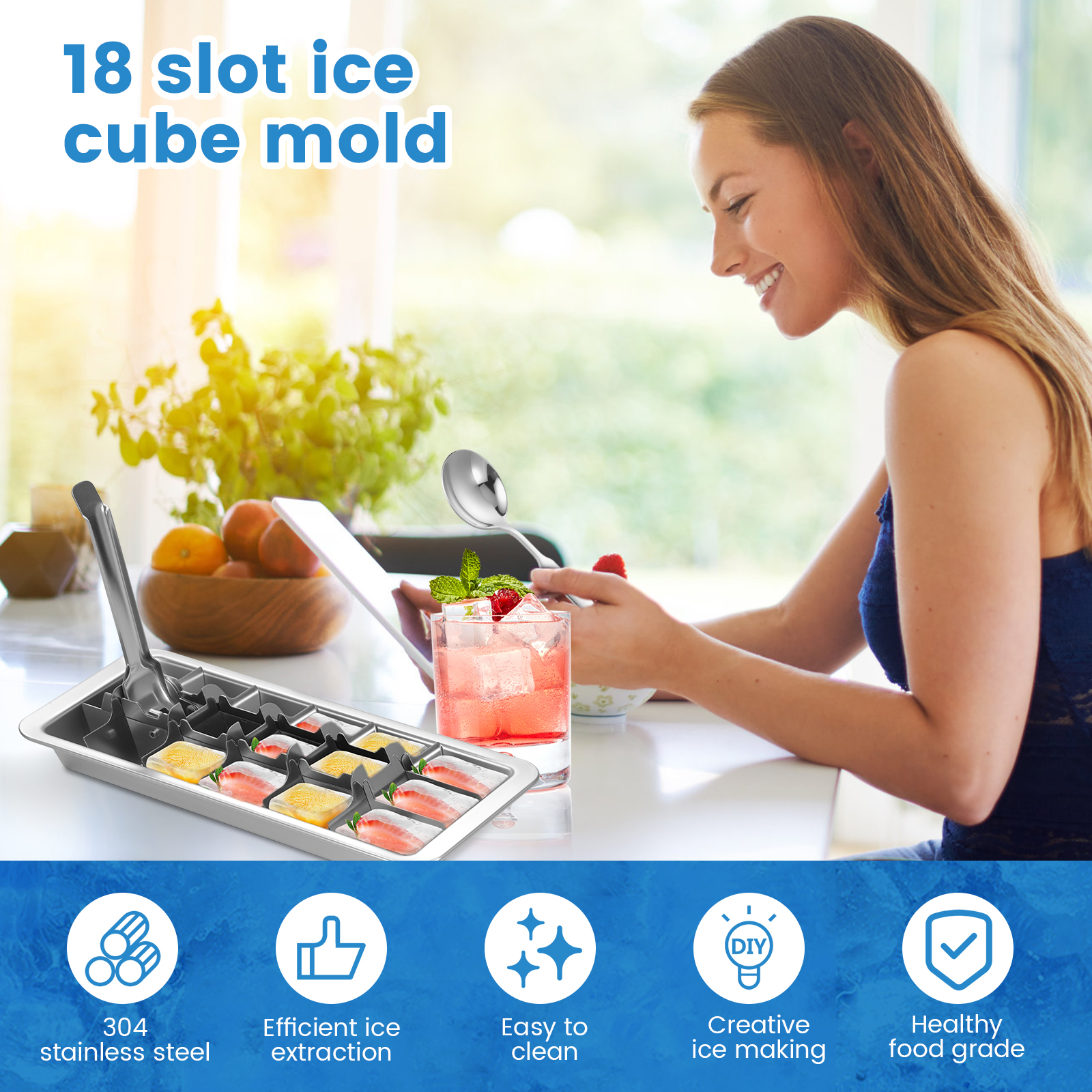 Vintage Stainless Steel Ice Cu - Freezer Tray Baby ulasan dan harga