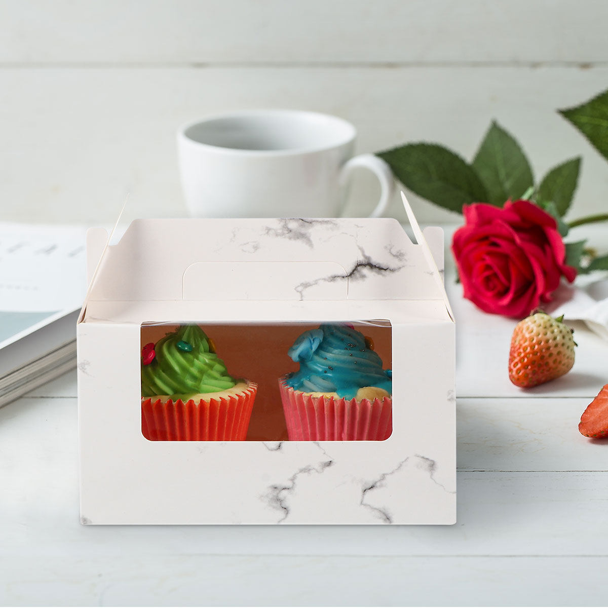 10Pcs Cake Box Marbling Paper  - Baby Food Dessert ulasan dan harga
