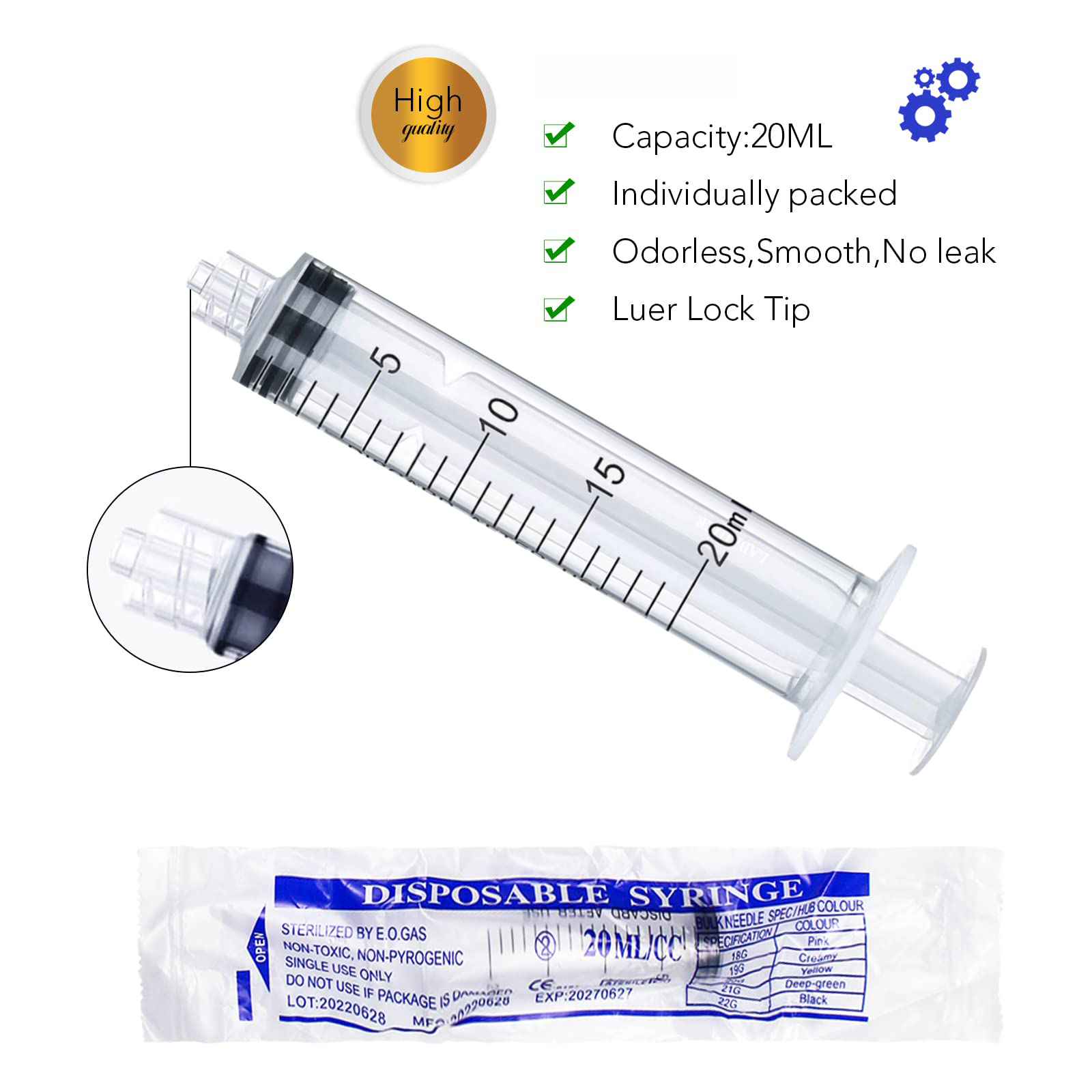 50Pcs/Bag 20ml Luer Lock Syrin - Baby Food Allergy Rash ulasan dan harga