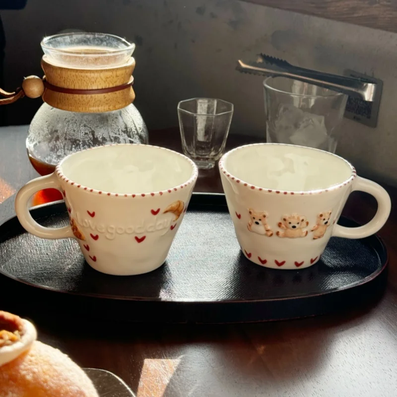 300ml Hand-drawn Ceramic Mugs  - Baby Food Oatmeal ulasan dan harga