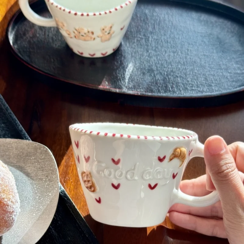300ml Hand-drawn Ceramic Mugs  - Baby Food Oatmeal ulasan dan harga