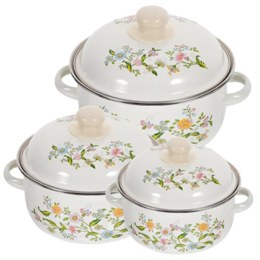 Mini Enamel Soup Pot Set 3-Pie - Baby Food Instant ulasan dan harga