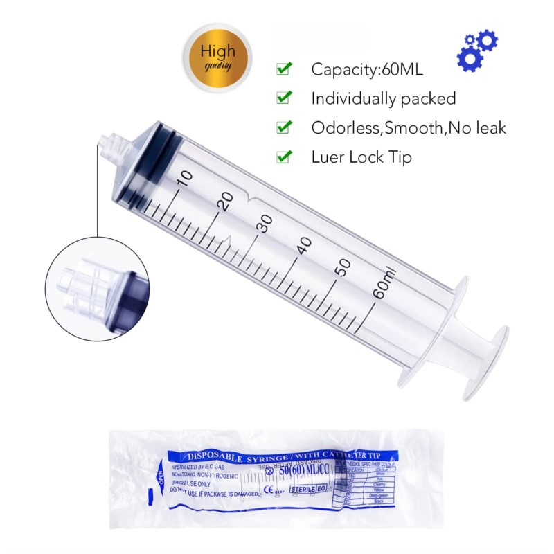 Luer Lock 60ml/cc Syringe Ster - Baby Food Allergy Rash ulasan dan harga