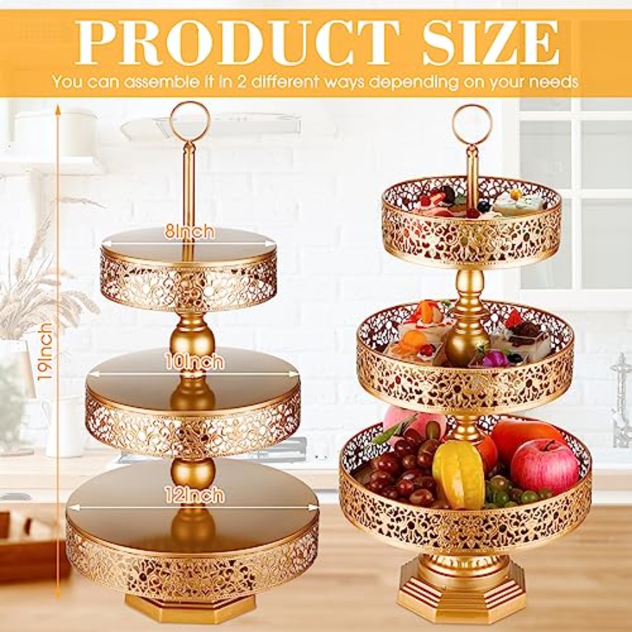 2 Pcs Cupcake 3 Tiered Metal D - Baby Food Dessert ulasan dan harga