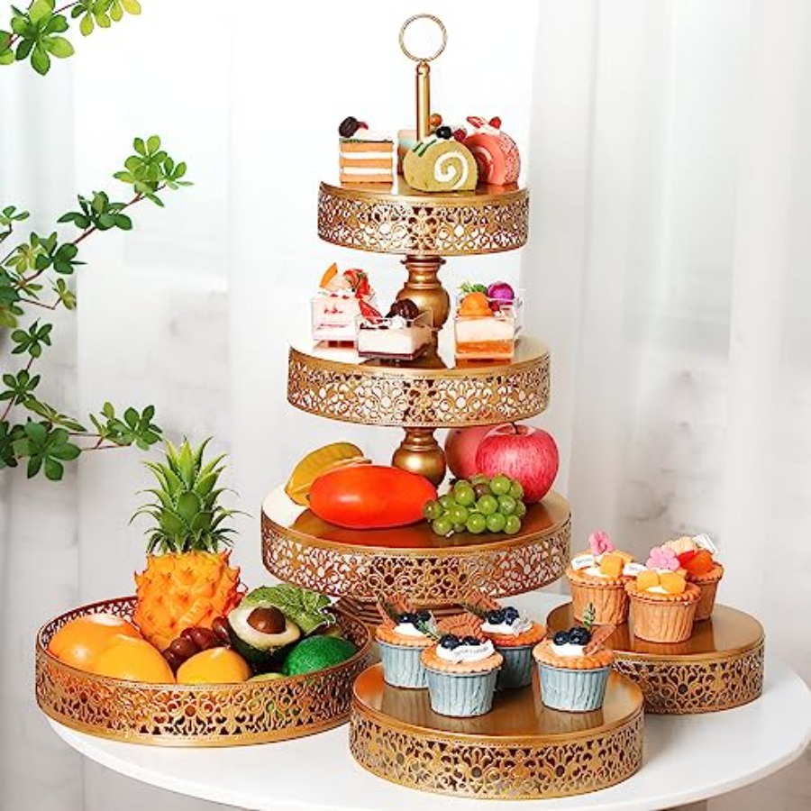 2 Pcs Cupcake 3 Tiered Metal D - Baby Food Dessert ulasan dan harga