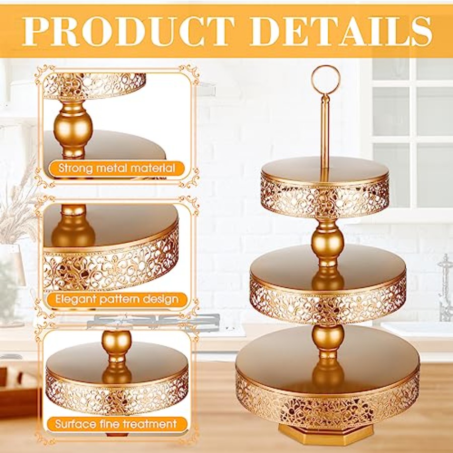 2 Pcs Cupcake 3 Tiered Metal D - Baby Food Dessert ulasan dan harga