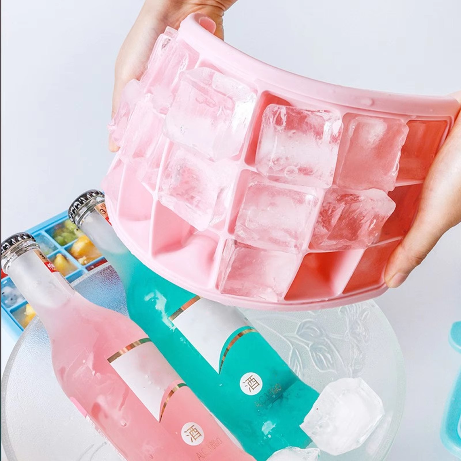 Silicone Ice Cubes Tray with L - Freezer Tray Baby ulasan dan harga