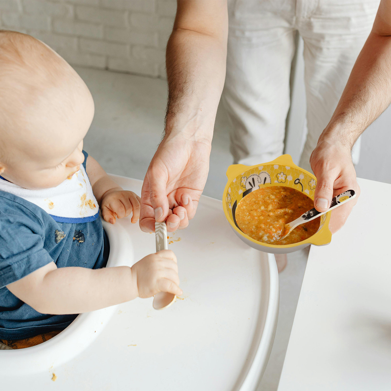 2Pcs Cartoon Bee Ceramic Baby  - Baby Food Dessert ulasan dan harga